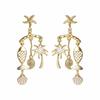 Bohemian Metal Shell Starfish Drop Earrings for Women Lady Ocean Beach Style Dangle Earrings Vacation Party Jewelry Accessories