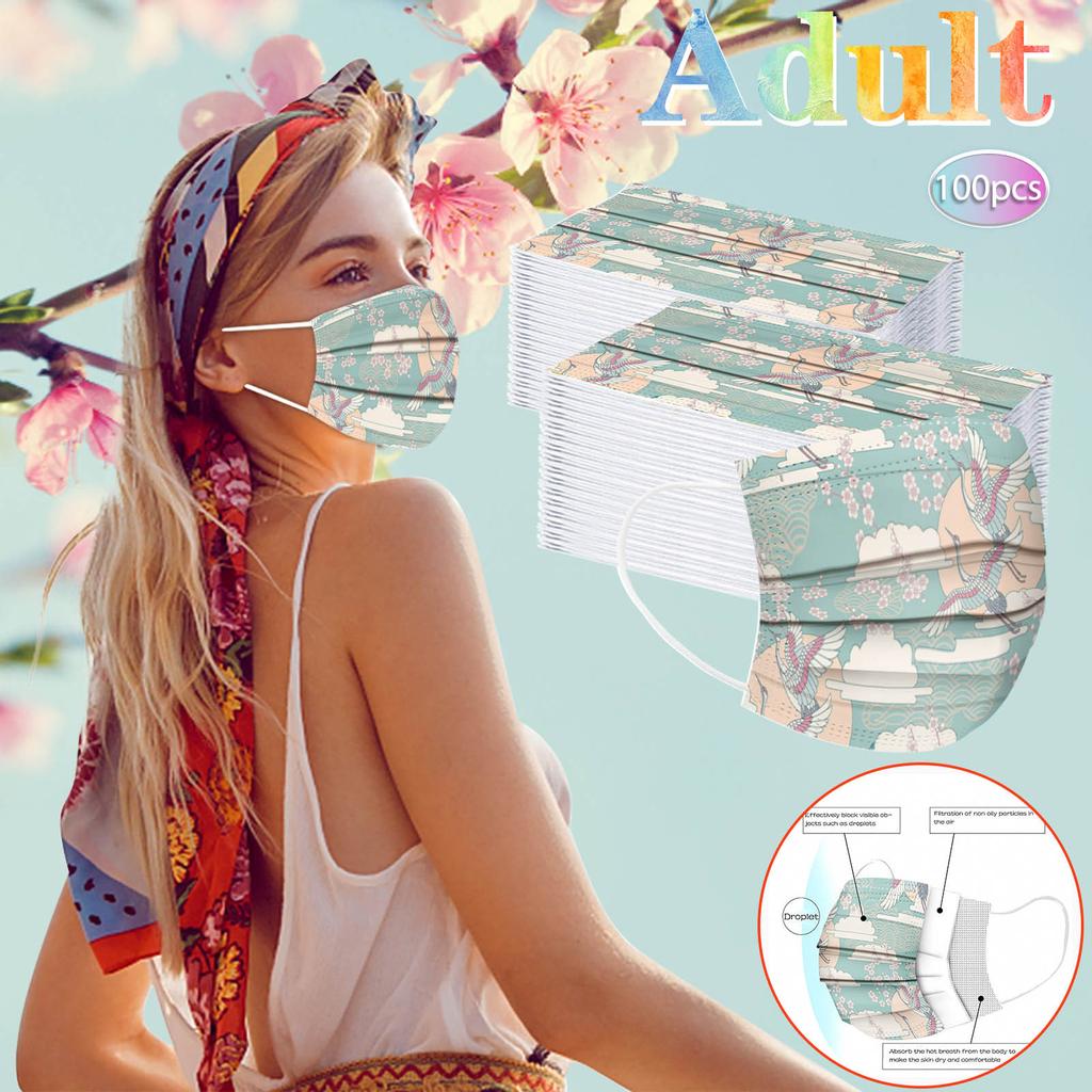 Adult Mask Disposable Face Mask Industrial 3Ply Ear Loop 10/20/30/40/50/100PCS