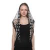 Embroidered Scarf for Church Shawl with Spanish Fringes Christian Veil Spanish Mantilla Lace Shawl Floral Women Handkerchief