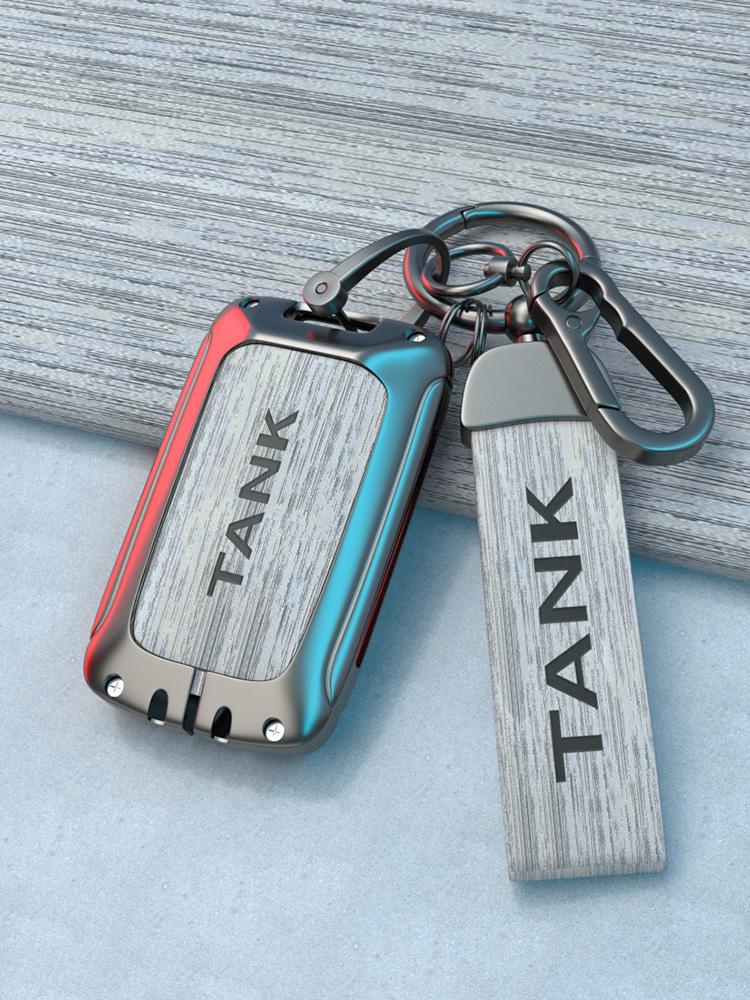 Tank 300 Key Case: Iron Man Shell Buckle, Cyber Style for Men & Women.