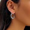 BLACK AWN Fashion Classic Hoop Earrings Black Stone Earrings for Women Hoop Earring Jewelry Gift