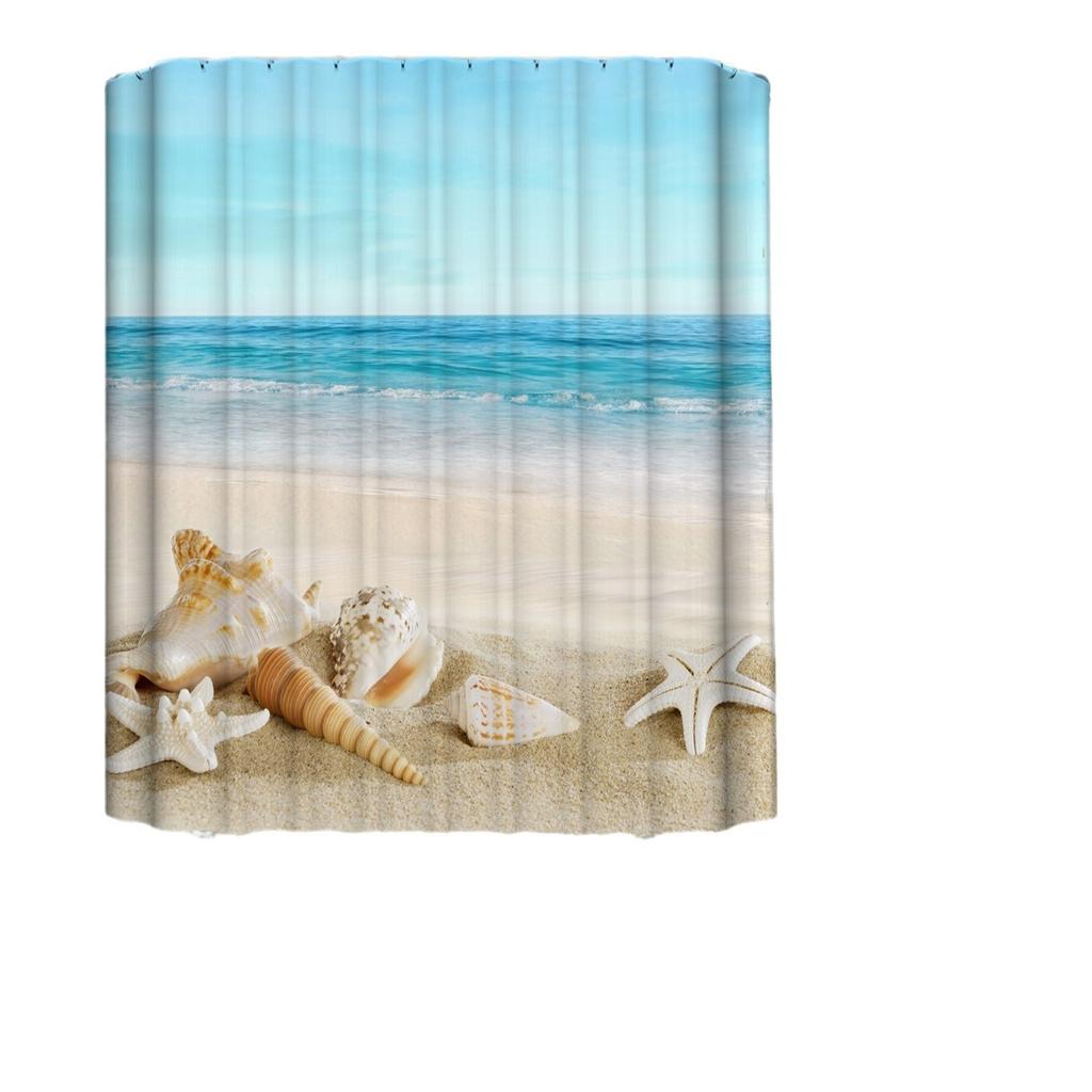 Bathroom Shower Curtain Four-piece Digital Printing Marble Waterproof Shower Curtain Toilet Partition Curtain Bath Mat