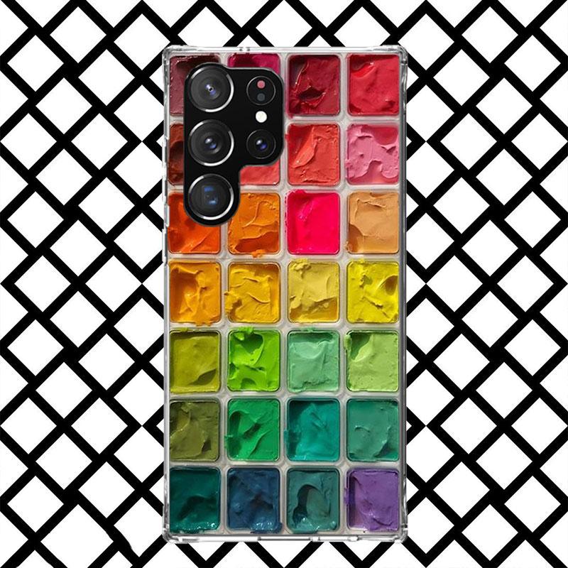 Watercolors Set Paint Palette Painting Phone Case for Samsung Galaxy S26 S25 Edge S24 S23 Ultra S22 Plus S21 FE S20 + Soft Cover