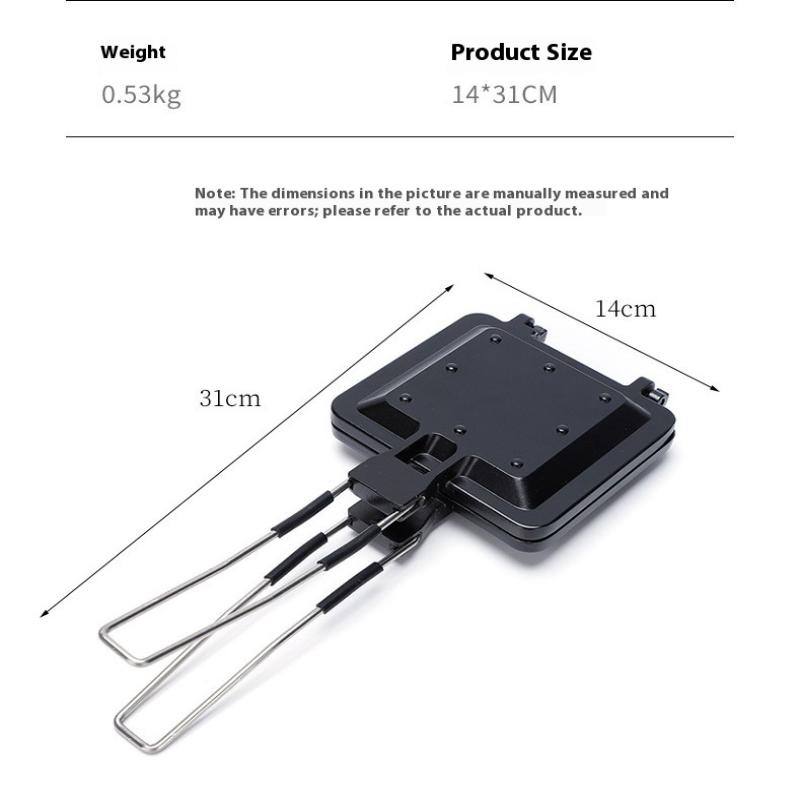 Sandwich Maker Multifunctional Foldable Handle Rustproof Sandwich Baking Pan Double Sided Nonstick Coating Compact For Outdoor