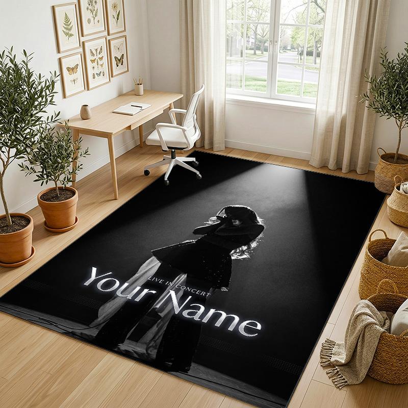 Personalized Crystal Velvet Carpet,Ayliva Custom Printed Name, Plush Area Rug For Home Indoor Decor