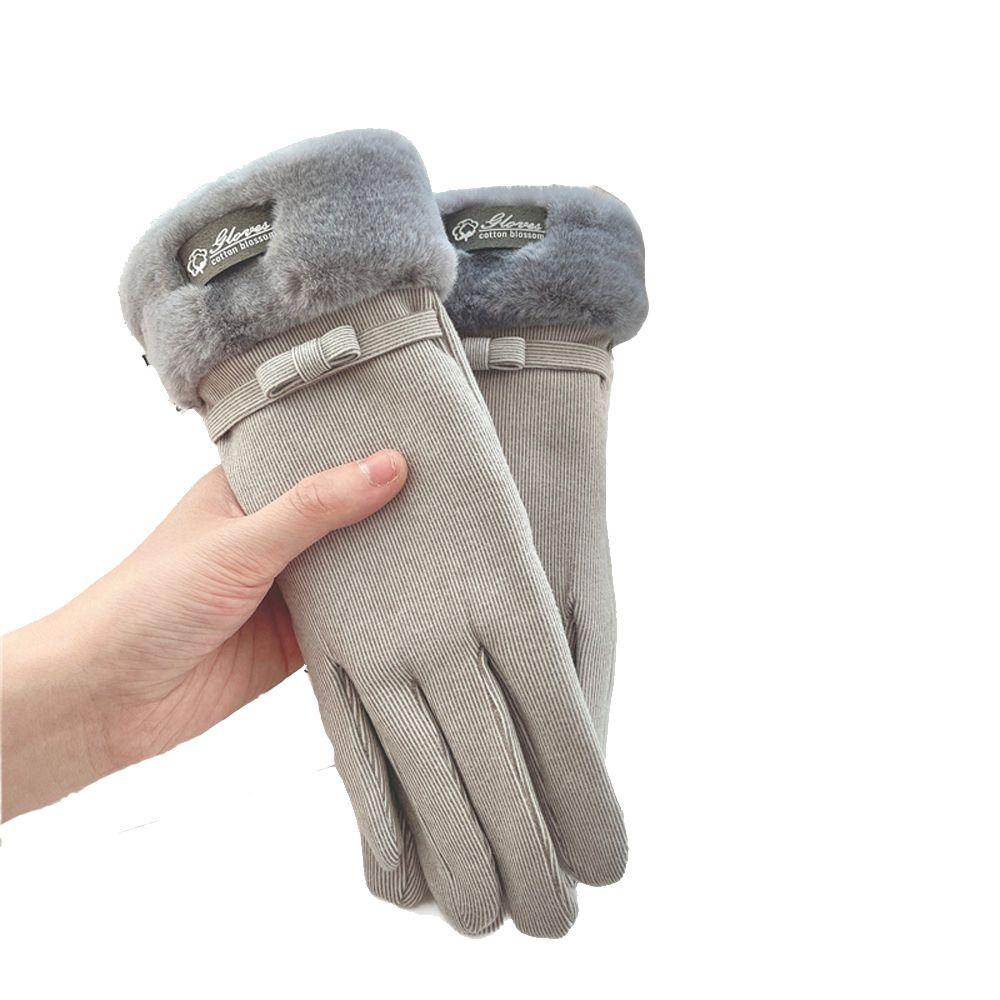 Korean Style Gloves Full Finger Gloves  Driving Mitten Autumn Winter Female Gloves