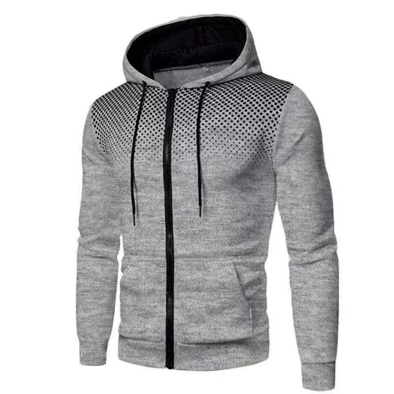 Men's Casual Sports Top Men's Zipper Shirt Autumn Print Long Sleeved Sweatshirt Men Hoodies