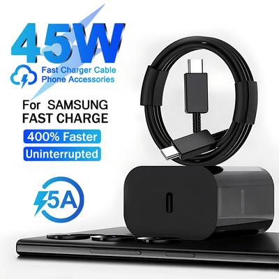 Încărcător Super Rapid PD 45W Pentru Samsung Galaxy S24 S22 S21 S23 Ultra Plus A53 A54 5G Cablu USB C Încărcător cu Încărcare Rapidă Accesorii
