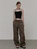 ETMON String Wide Pants, Brown