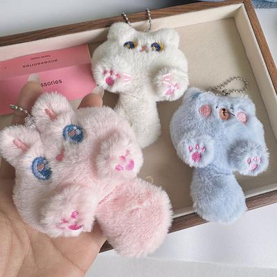 Cartoon Cute Cat Plush Toy Doll Keychain Fluffy Soft Stuffed Toy Backpack Bag Pendant Keyring Gift For Kids Girlfriend
