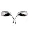 2Pcs Motorrad Oval Chrom Rückansicht Glas Spiegel Für Ducati Ktm Kawasaki