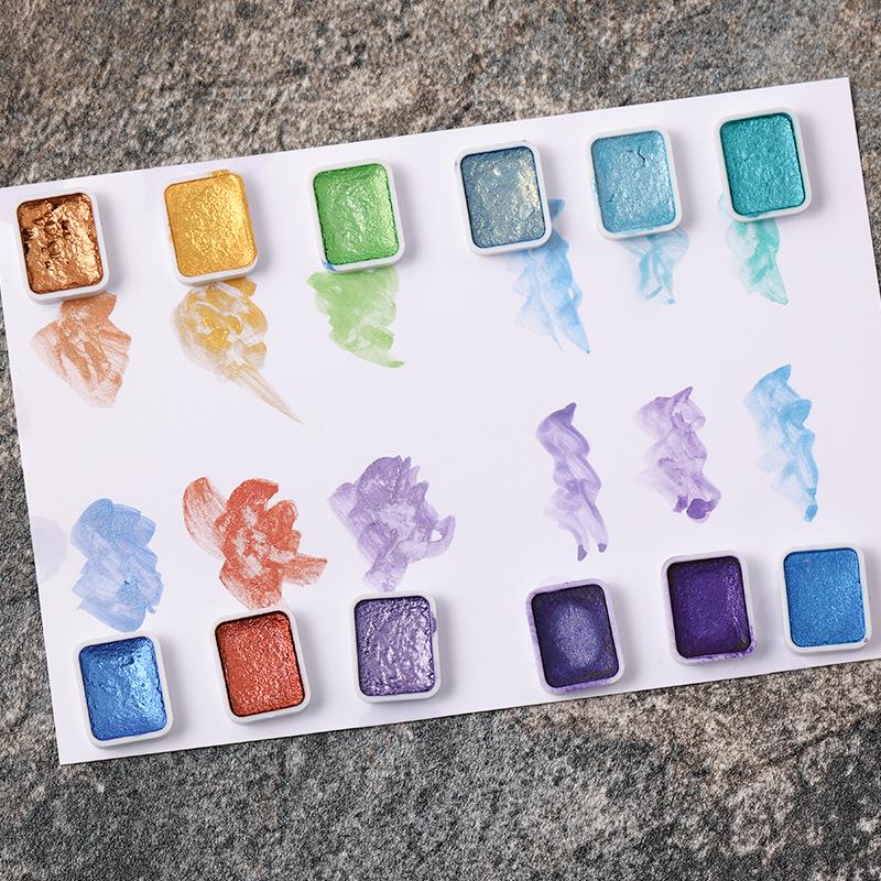 Vopsele Acuarelă Sidefate pentru Nail Art - Efecte Metalice Ombre & Marmură