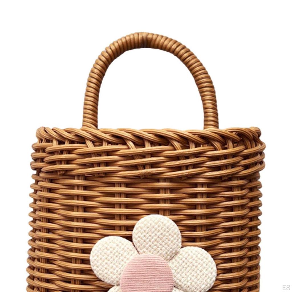 Hanging Basket Wall Mounted Storage Woven Sundries Multifunction Decorative Hand