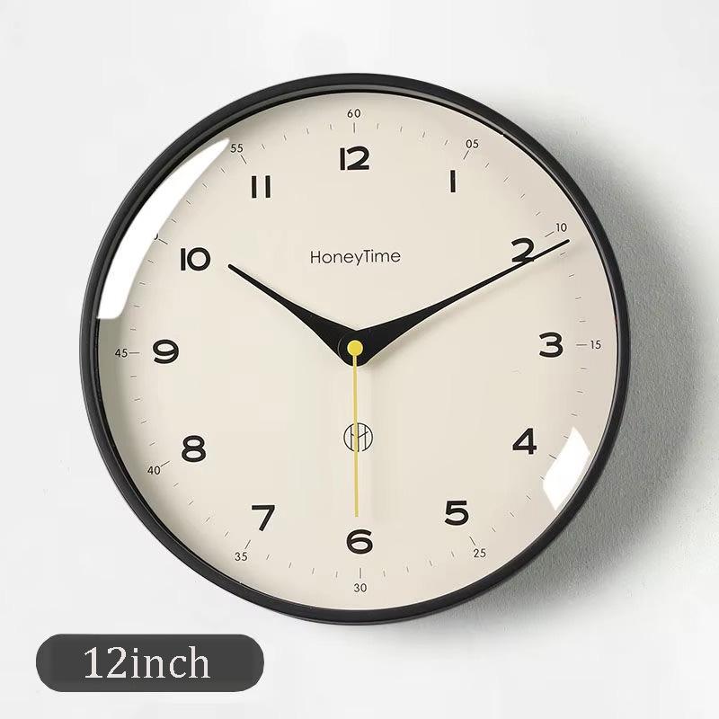 12/10 Inch Silent Wall Clock Non-Ticking Quartz Battery Operated Modern Decorative Clock for Home Bedroom Office Decro