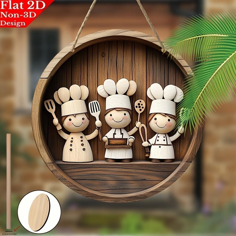 Door Wreath Kitchen Wall Art 2D Plan Chef Wall Decor Kitchen Sign Cottage Porch Decoration