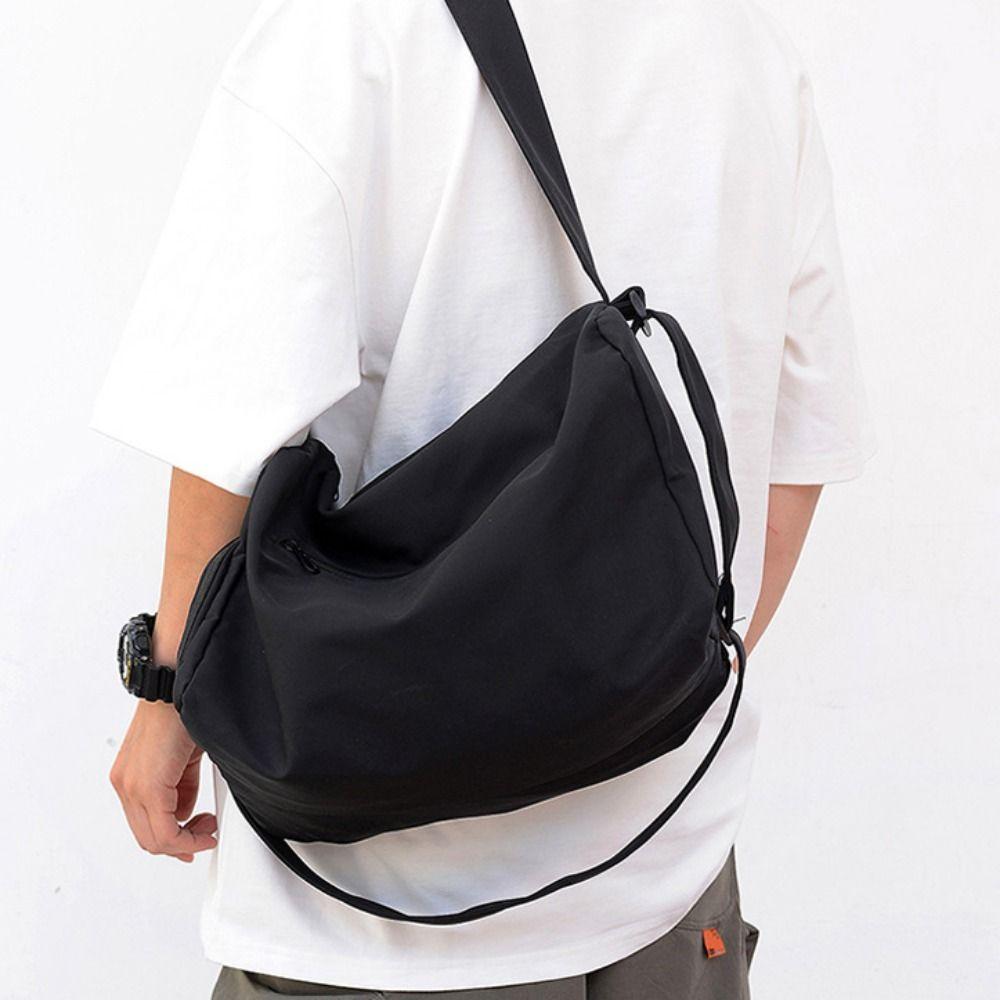 Solid Color Sports Shoulder Bag Canvas Gym Fitness Bag Fashionable Luggage Bag  Yoga