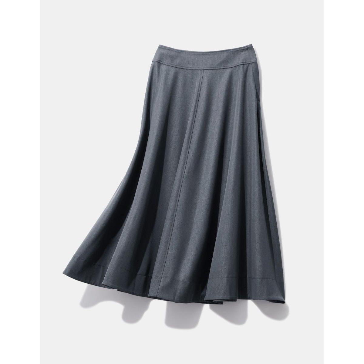 PLST Chambray Volume Flare Skirt Long Skirt Gray M