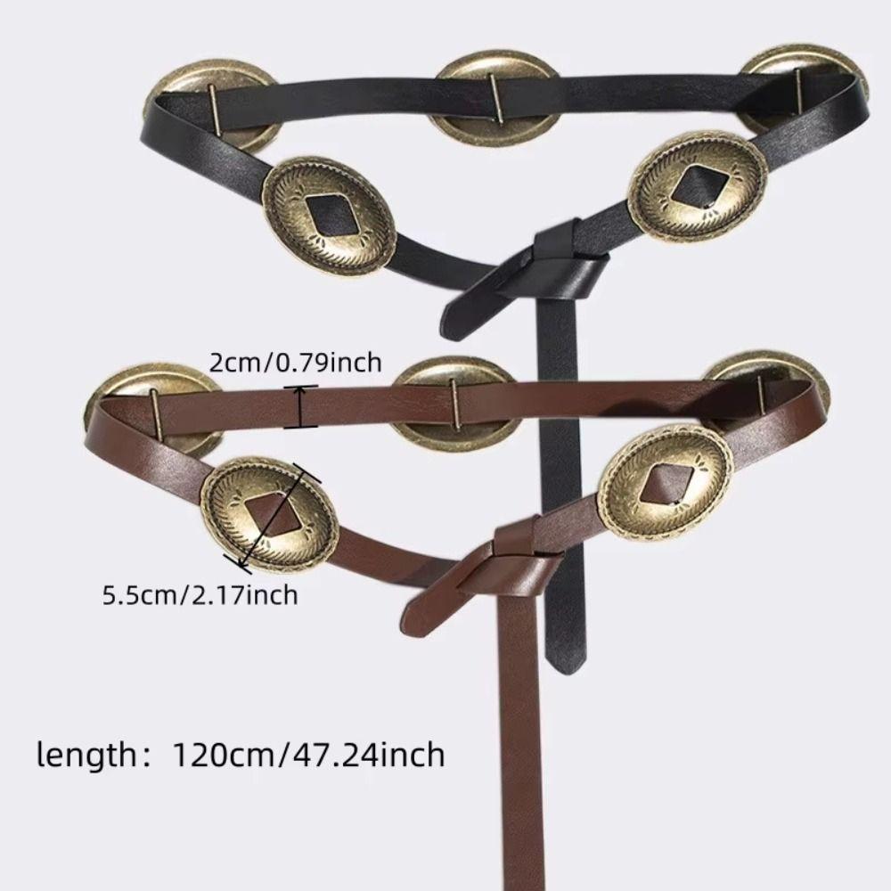 Thin Width Women's Belt Versatile Design Retro Black Belt Fashionable Fashion Belt Daily Wear