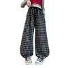 Girls' Plaid Wide-Leg Pants 2025: New Children's Loose Spring & Autumn Casual Straight-Leg Trousers for Big Kids