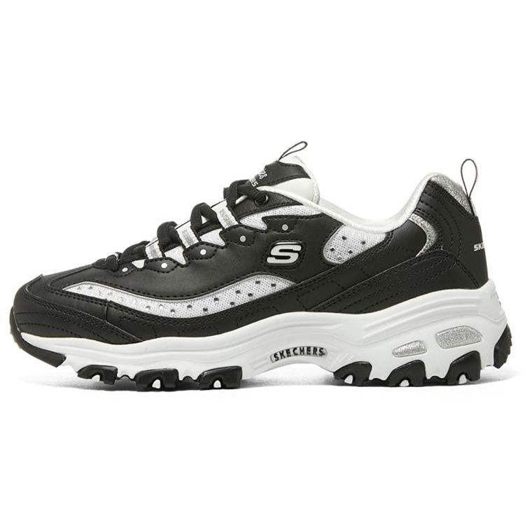 Skechers DLites 1.0 Comfortable Low-Top Dad Shoes Women sneaker Black White 149925-BKW 36
