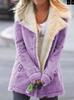 Women's Lapel Sherpa Lined Denim Jacket Straight Fit Urban Style Warm Fleece Winter Outer Coat