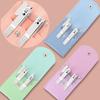Colorful Folding Bag Nail Clipper Set Portable 4-piece Ear-picking Nail Manicure Kit Home Manicure Clipper Set