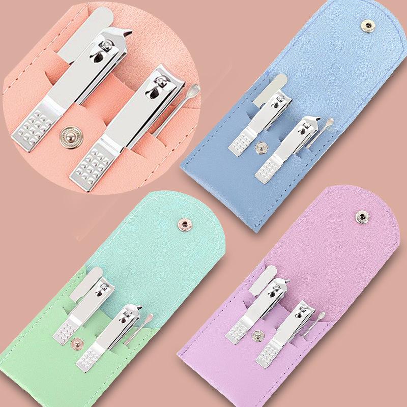 Colorful Folding Bag Nail Clipper Set Portable 4-piece Ear-picking Nail Manicure Kit Home Manicure Clipper Set