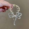 Korean Rhinestone Bow Hair Claws Ponytail Buckle Retro Bun Hair Clip Hairpin Women Barrettes Ponytail Holder Hair Accessories