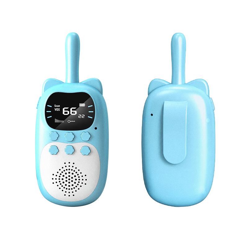 2PCS Kids Walkie Talkie Mini Phone Call Cartoon Talkie Walkie Toys 22 Channels 2 Way Radio 3KM UHF Radio Interphone Toy Gifts