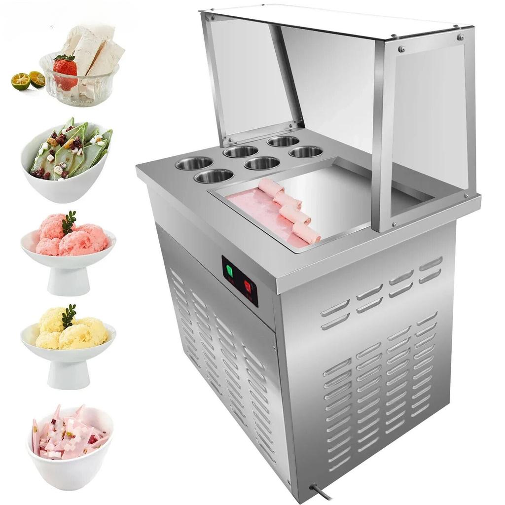 Zmrzlinové rolky Stroj na rolování zmrzliny Mrazák Stroj na točenou zmrzlinu