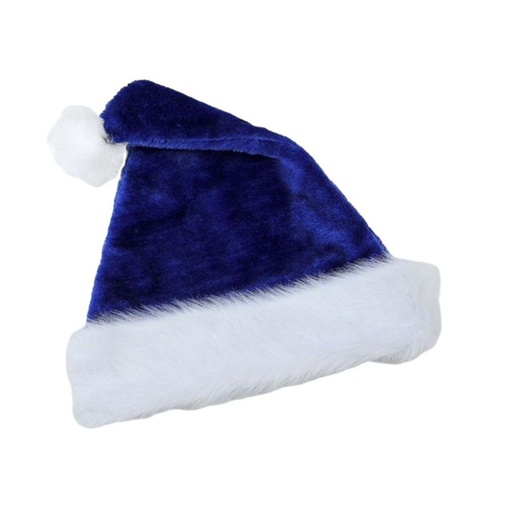 Fashion Multi Color Plush Christmas Hat Plush with Pompom Fur Xmas Cap Thicken Comfortable Santa Claus Hat New Year