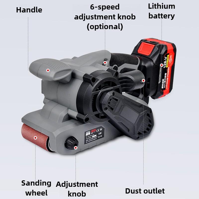20V Belt Sanding Machine Lithium Battery Knife Sharpener Speed Variable Speed Grinding Polishing Machine Grinder Power Tools