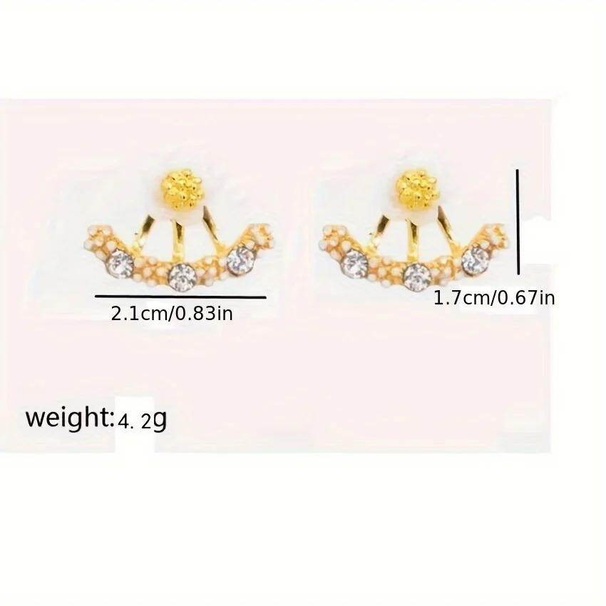 Korean Fashion Earrings, Back Hang Stud Earrings, Trendy Floral Jewelry for Women Gift