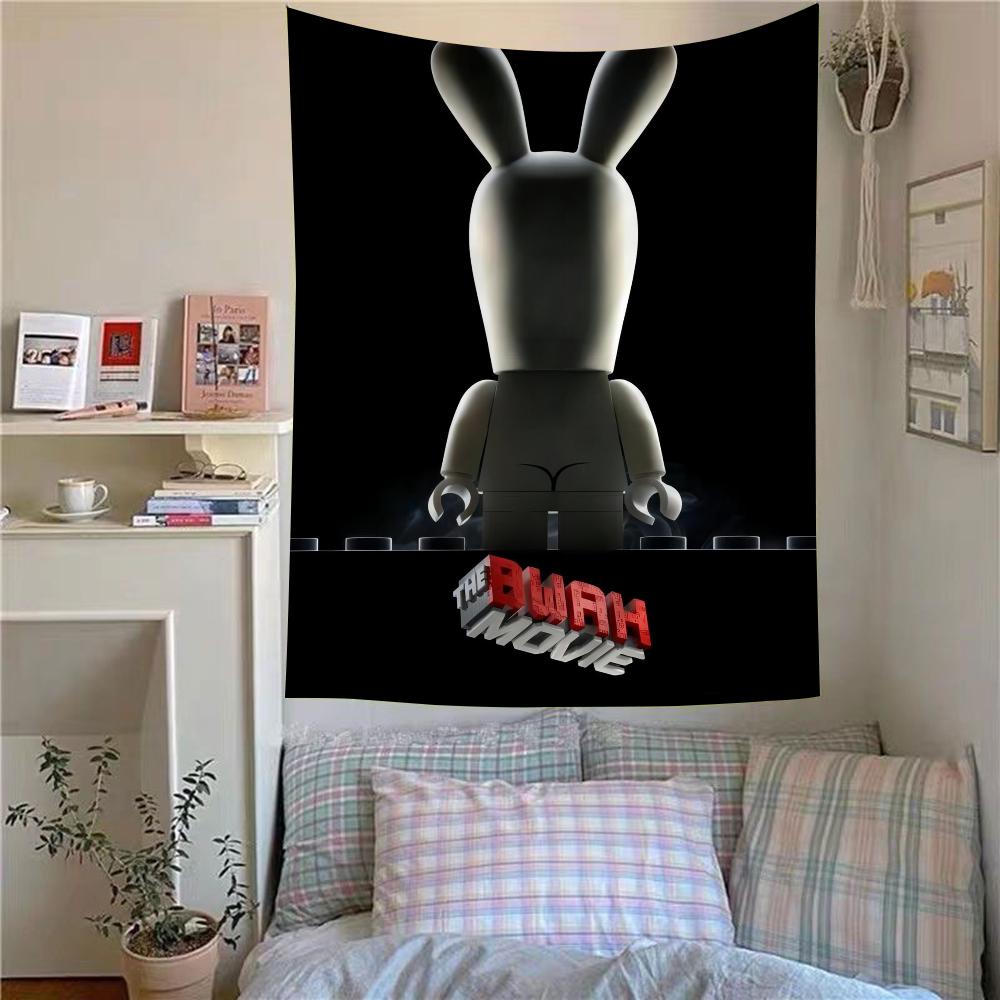 Cartoon Raving Rabbids Game Anime Tapestry Hanging Tarot Hippie Wall Rugs Dorm Sheets Bohemian Mandala Kawaii Room Decor