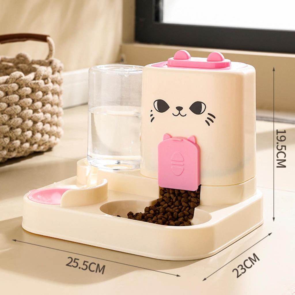 Automatic Pet Feeder Food Container Multifunction Convenient Detachable Compact Household Cats Feeder for Puppy Kitten Dogs