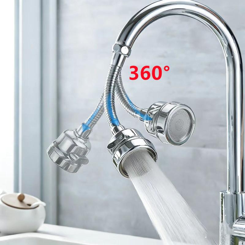 360° Drehbarer Wasserhahn Sprüher Wasserhahn Belüfter Spülbecken Sprüher Verstellbar Küchenspüle Wasserhahnkopf Wassersparend Verlängerbar Düse Zubehör