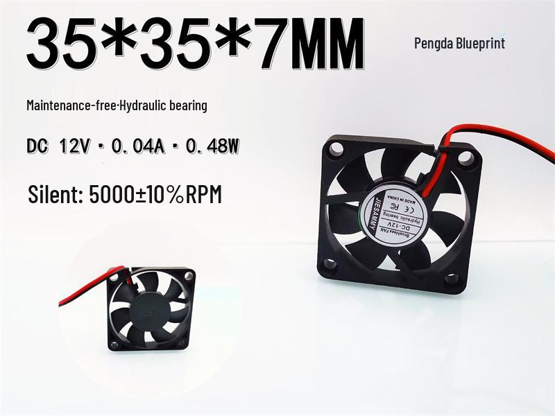 Pengda Blueprint 3507 Silent Hydraulic 12V Mini Fan 3.5CM 35x35x7MM Heat Dissipation
