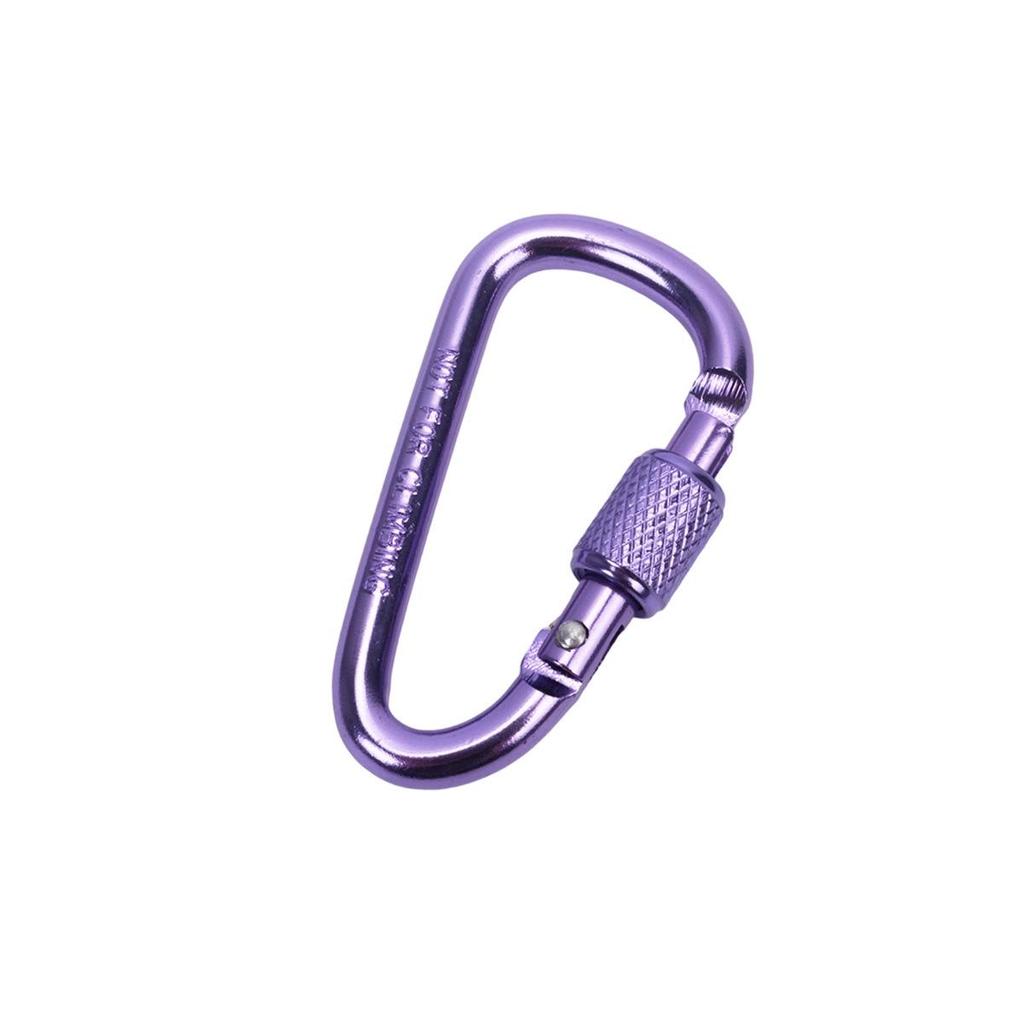Outdoor Aluminum Alloy D-Shaped Carabiner Quickdraw No. 6 with Locking Keyring Backpack Buckle Wind Rope Clip