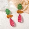 Gradiënt Vervaagde Acryl Hangende Oorbellen voor Vrouwen Retro Geometrische Splicing Drop Oorbellen Overdreven Feest Oor Accessoires