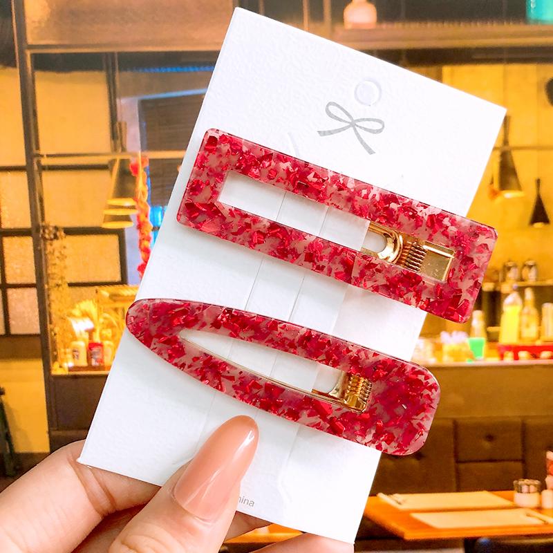 2pcs/ Set Korean Sequins Acetate Hair Clip Hairpins For Women Accessories Jewelry Femme Barrettes Hairgrip Girls Headwear