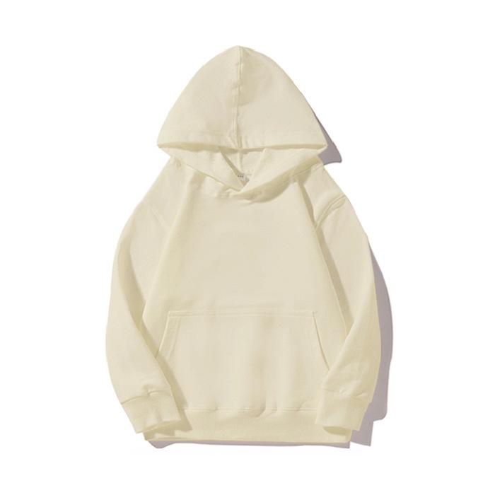 Kinder Kapuzenpullover Unifarben Rundhals - Sweatshirt aus gekämmter Baumwolle mit individuellem Logo