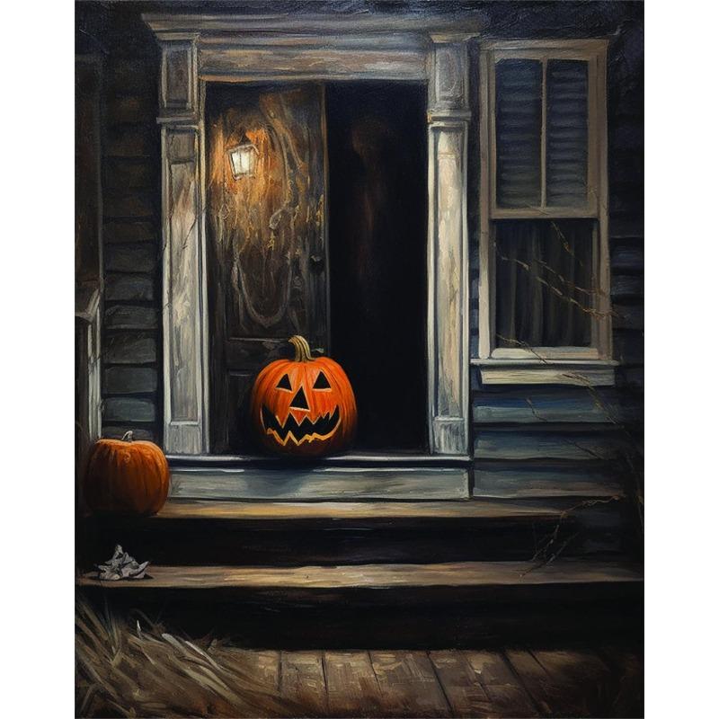 Classic Horror Halloween Pumpkin Skull Dark Academy Fashion Retro Poster Canvas Paintings Wall Art Pictures Home Decor