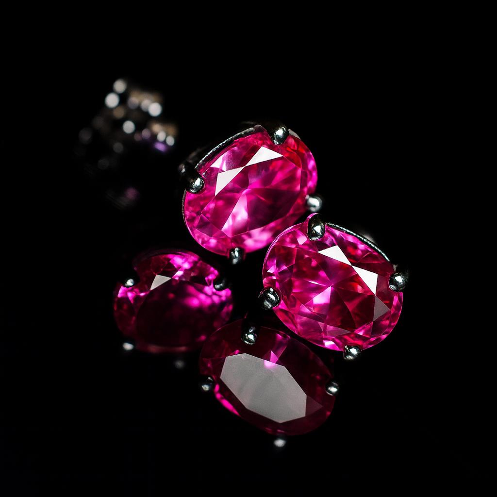 Natural Certified 15.33 Ct Loose Gemstone 925 Sterling Silver Pink Ruby Earrings