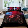 Dirt Bike Motorbike Duvet Cover Motocross Racer Bedding Set Boys Motorcycle Extreme Sports Quilt Cover Polyester Comforter Cover
