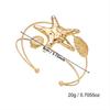 New Bohemian Open Cuff Armlet Gold Color Conch Open Arm Bracelet Starfish Adjustable Upper Arm Bangles Women