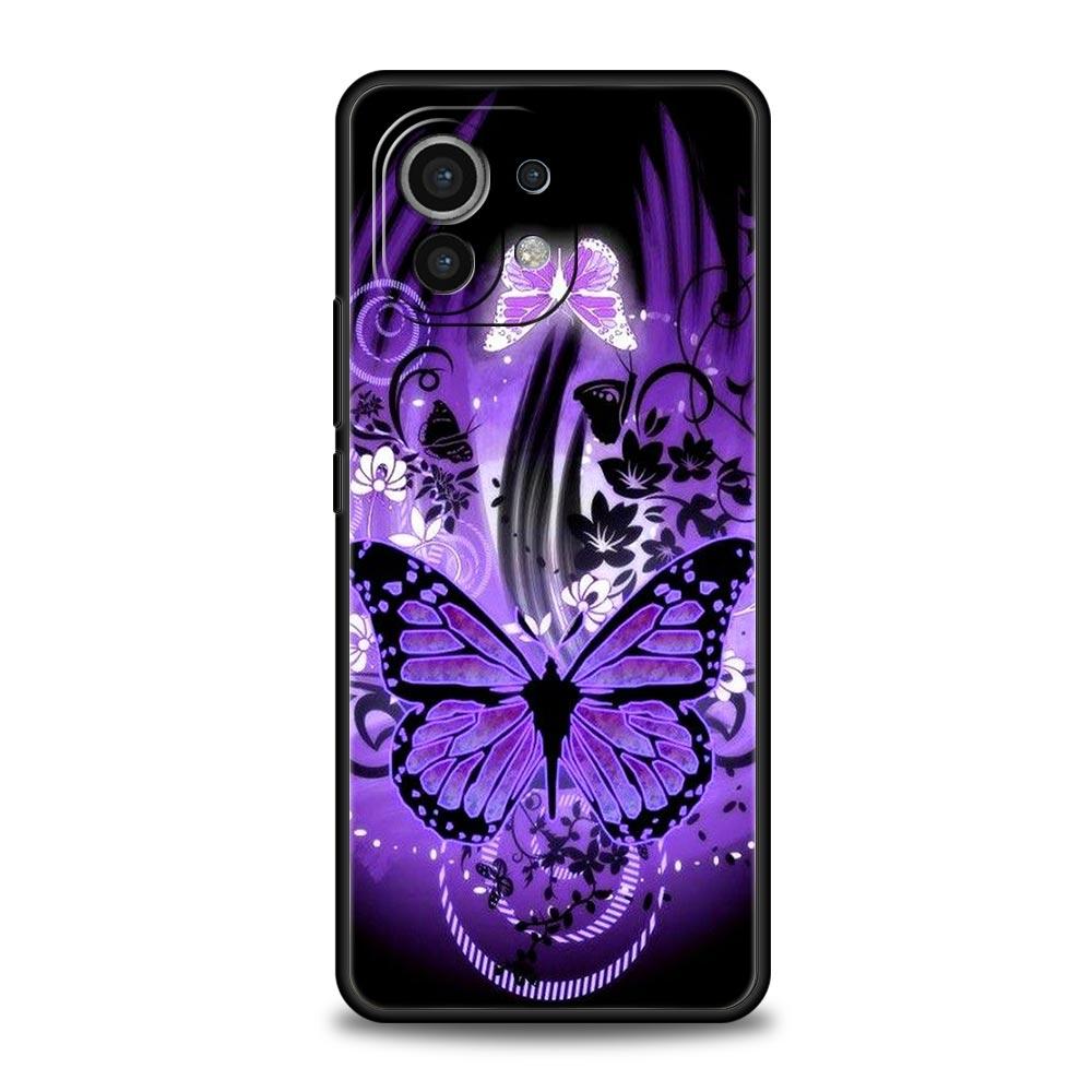 Art Purple Butterfly Phone Case Cover for Xiaomi Mi 17 Pro Max 15 14 13 12 11 Ultra 15T 14T 13T 12T 11T Pro Lite Soft TPU Shell