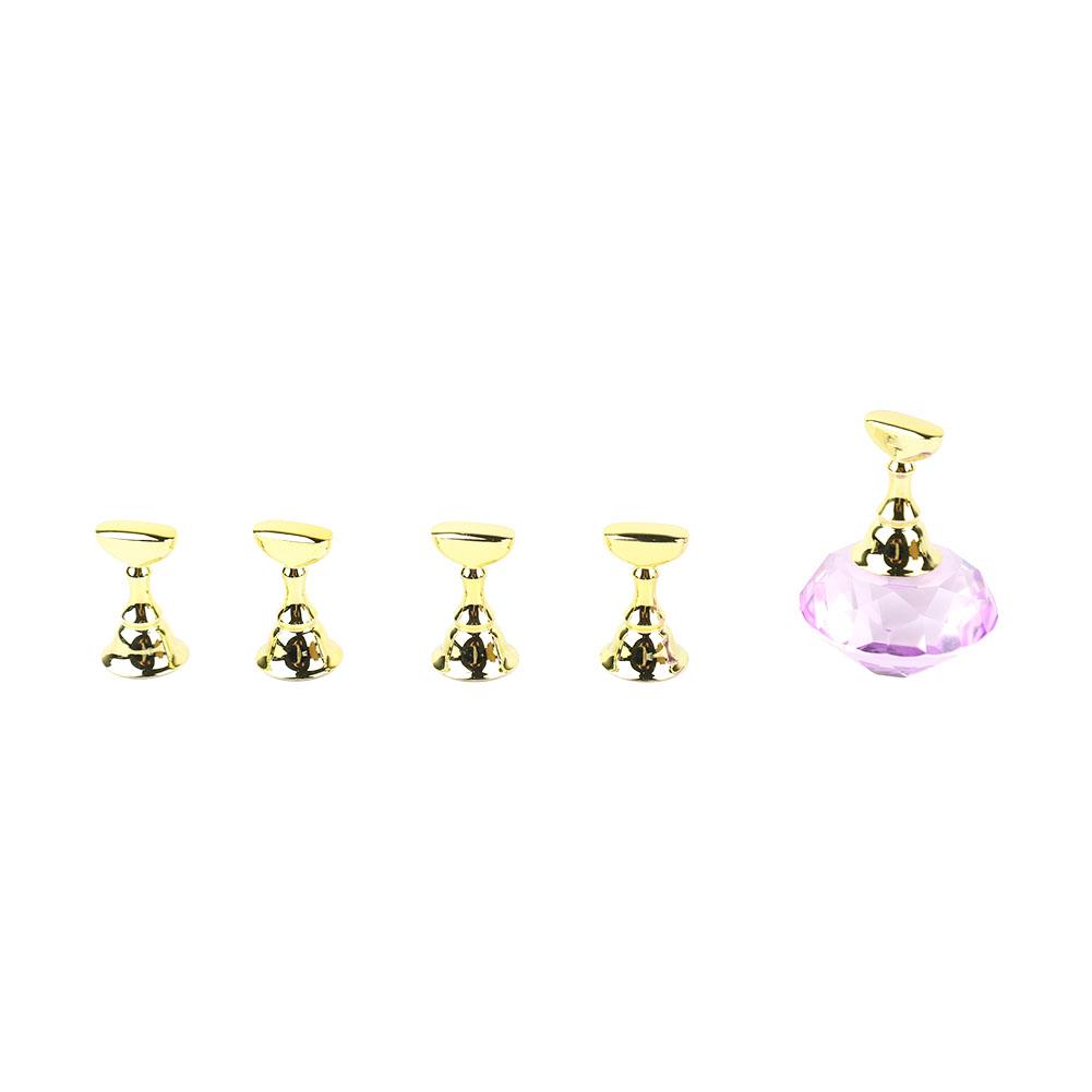 Magnetic Nail Art Display Stand Holder Nail Tips Practice Train Stand Crystal Base (Purple)