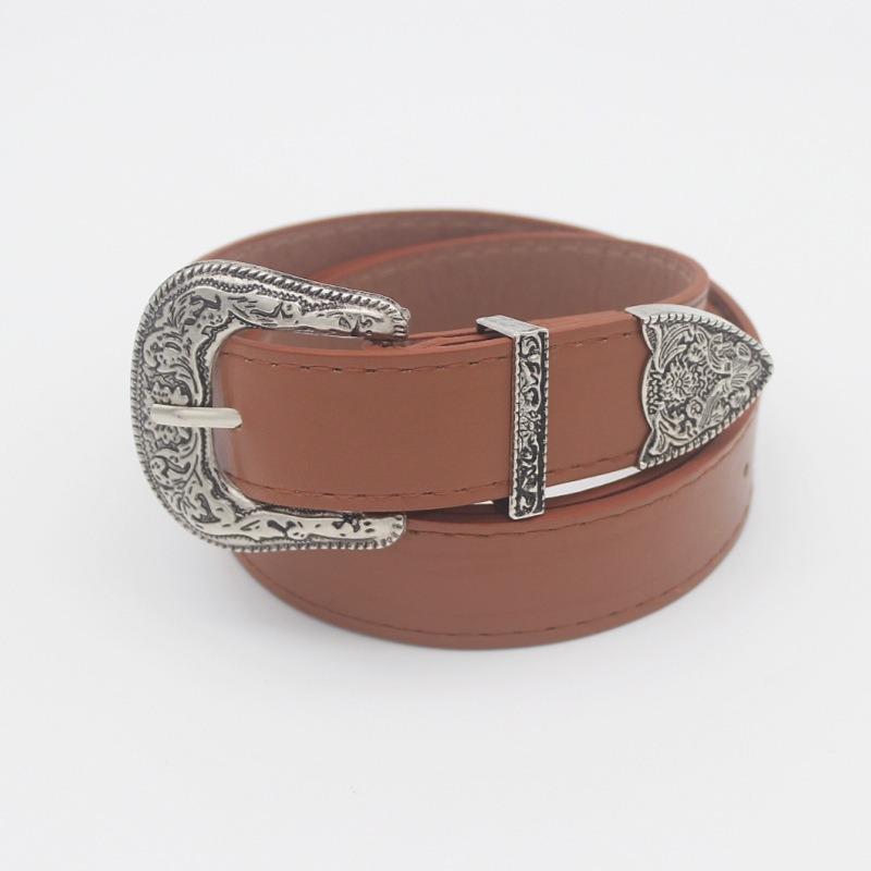 New European American Pin Buckle Belt Set | Women's Trendy Spice Girl 3-Piece Retro Hot-Selling Premium Waistband Accessory