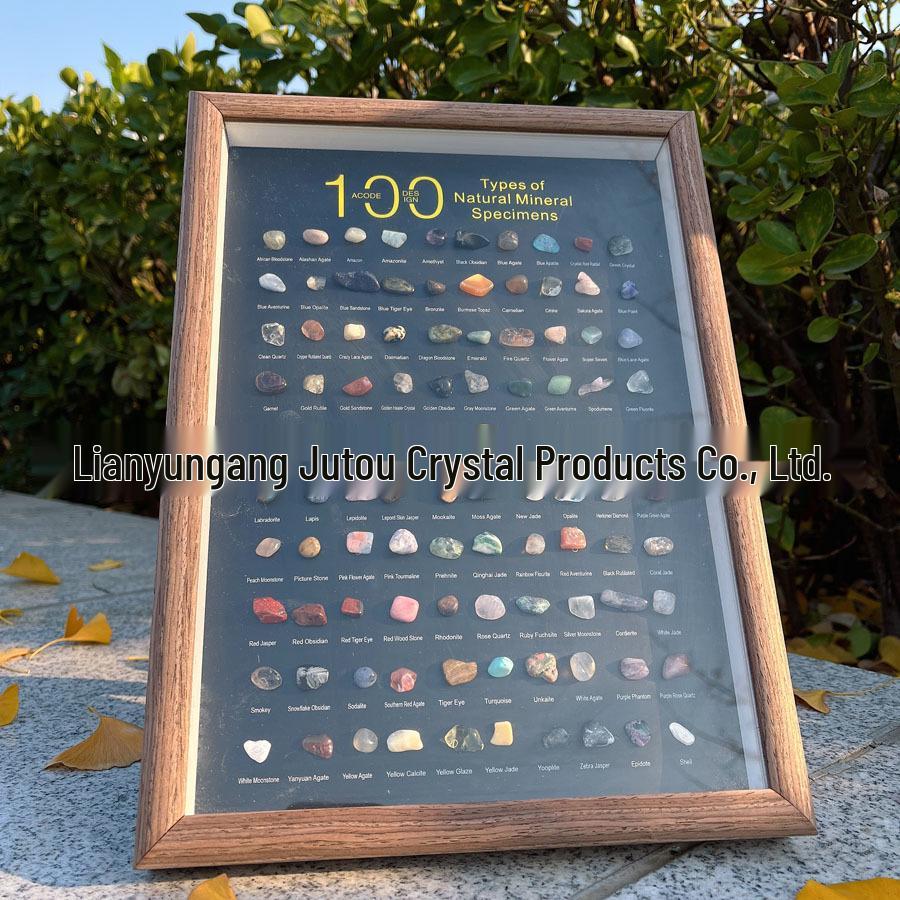 100 Natural Mineral Ornament Specimens - English Version for Geological Home Decor