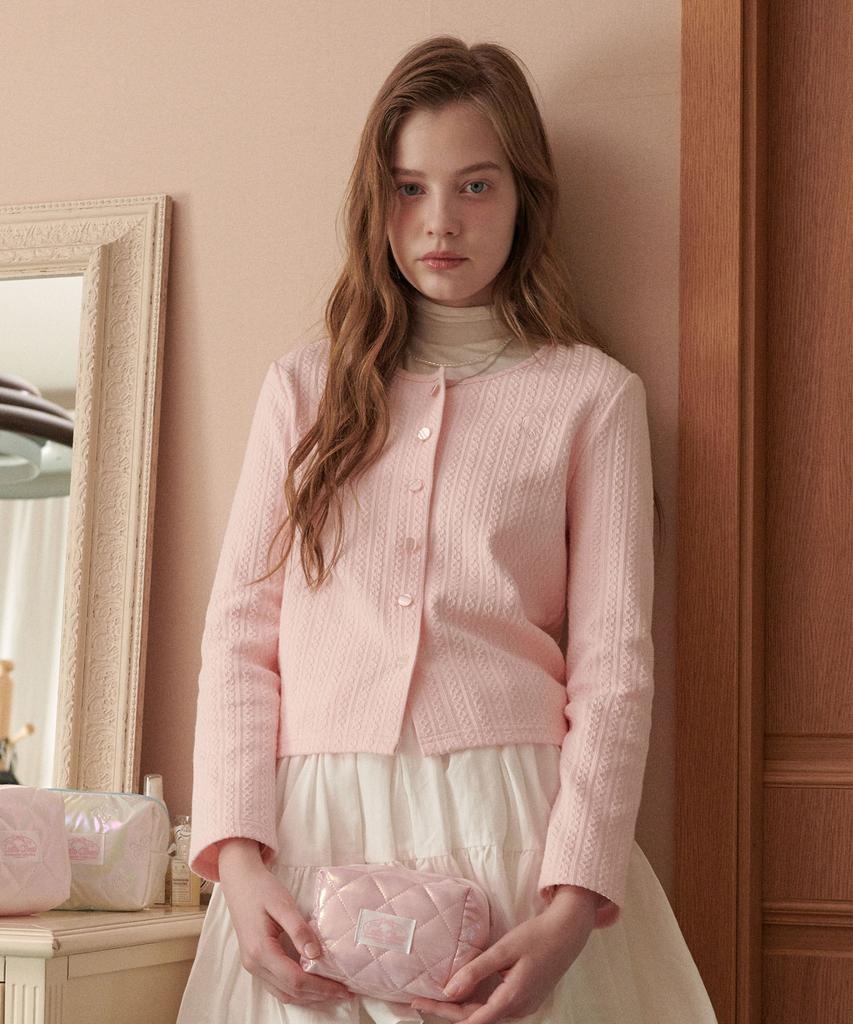 Luluchou Twist Cardigan - Romantic Pink